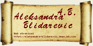 Aleksandra Blidarević vizit kartica